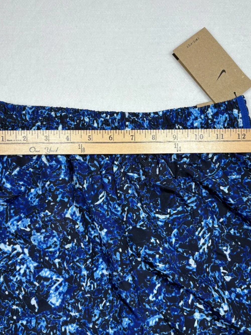 Nike Boys Dri-FIT Multi Printed Training Shorts Blue White Marble Athletic XL
